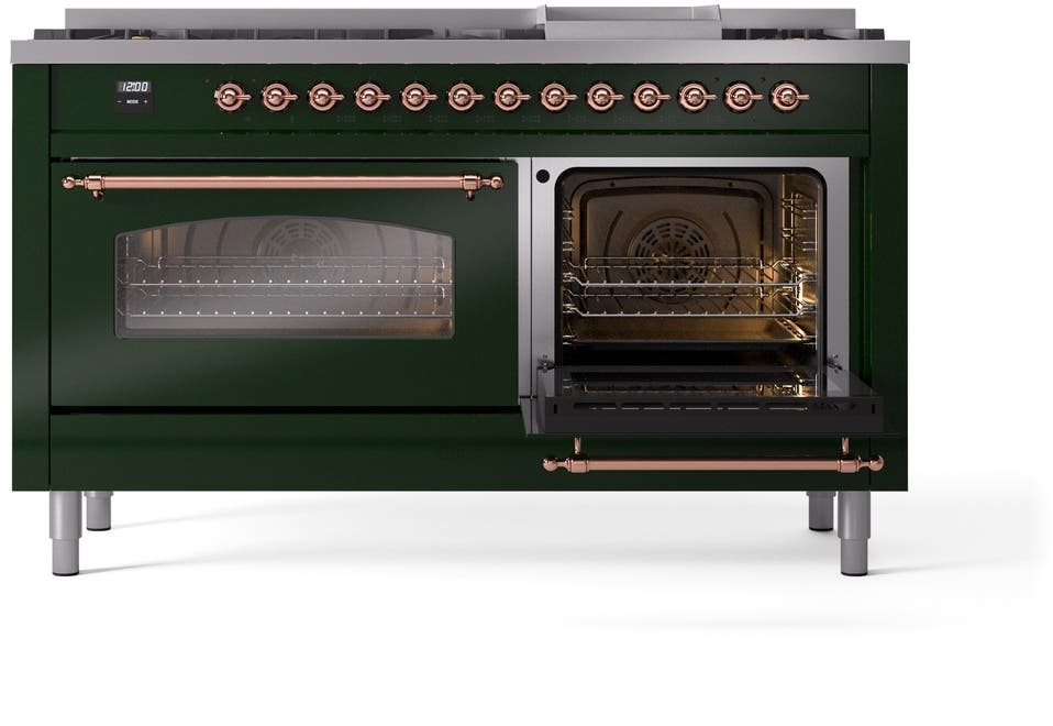 Ilve UP60FNMPEGPLP Emerald Green With Copper Trim, Lp