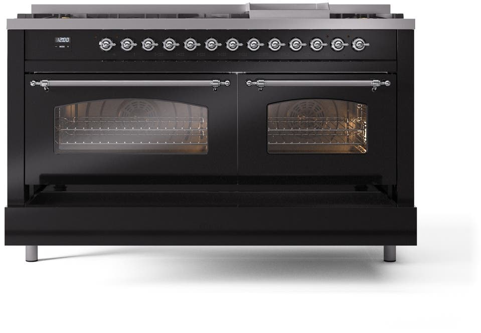 Ilve UP60FNMPBKCLP Glossy Black With Chrome Trim, Lp