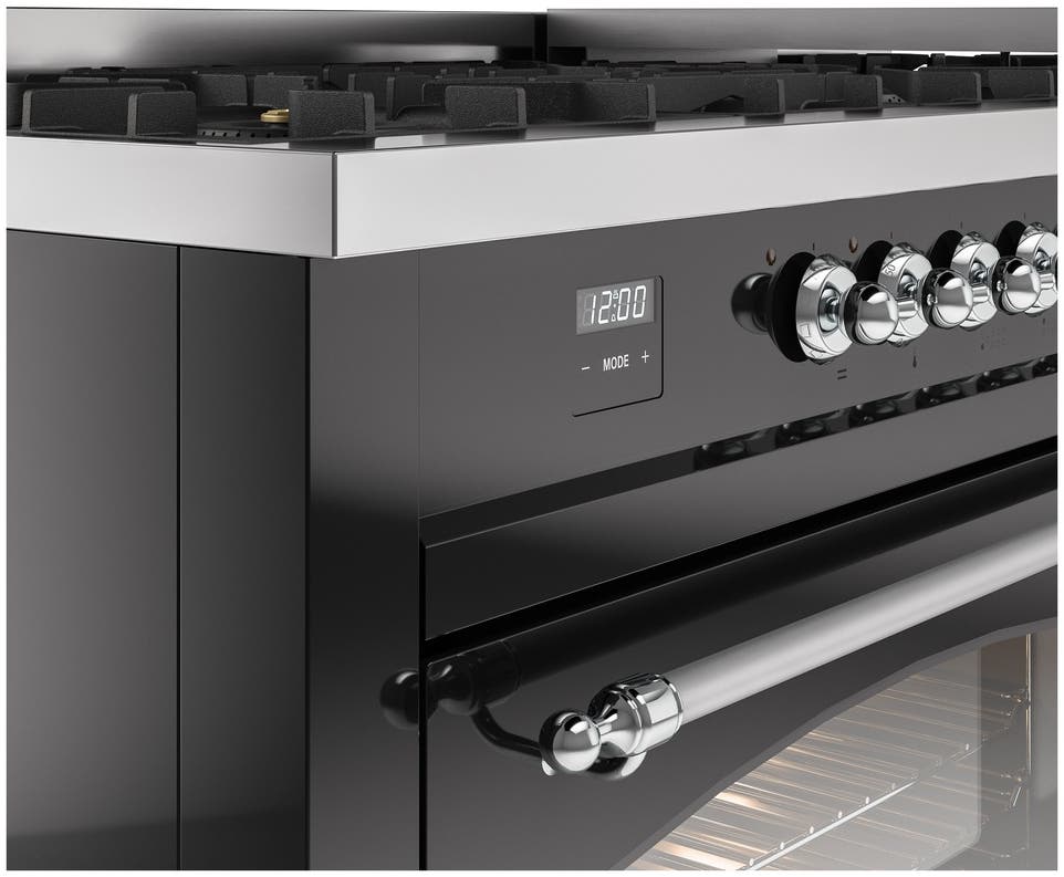Ilve UP60FNMPBKCLP Glossy Black With Chrome Trim, Lp