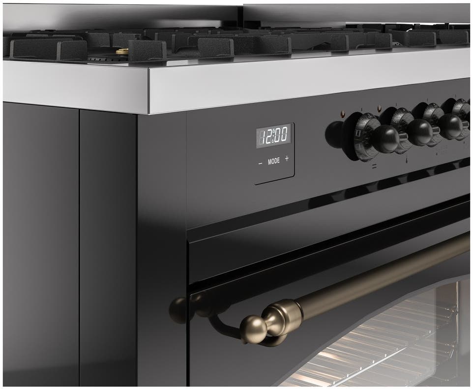 Ilve UP60FNMPBKBLP Glossy Black With Bronze Trim, Lp