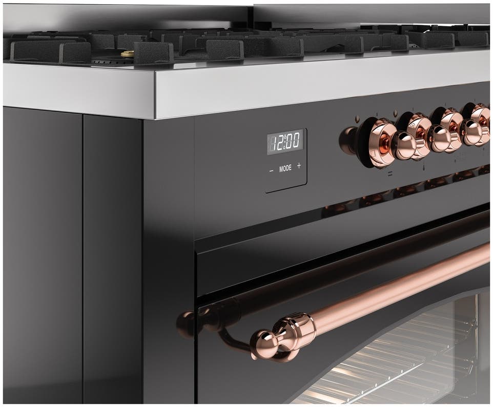 Ilve UP60FNMPBKPLP Glossy Black With Copper Trim, Lp
