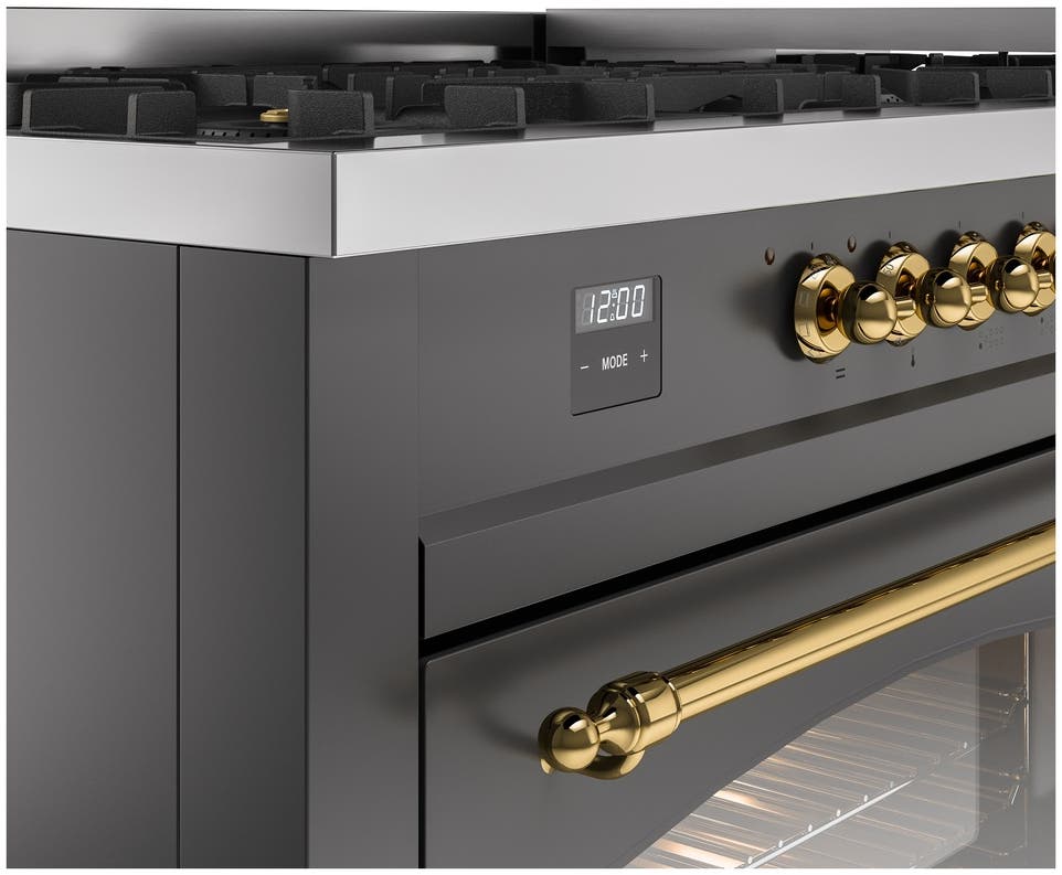 Ilve UP60FNMPMGGLP Graphite Matte With Brass Trim, Lp