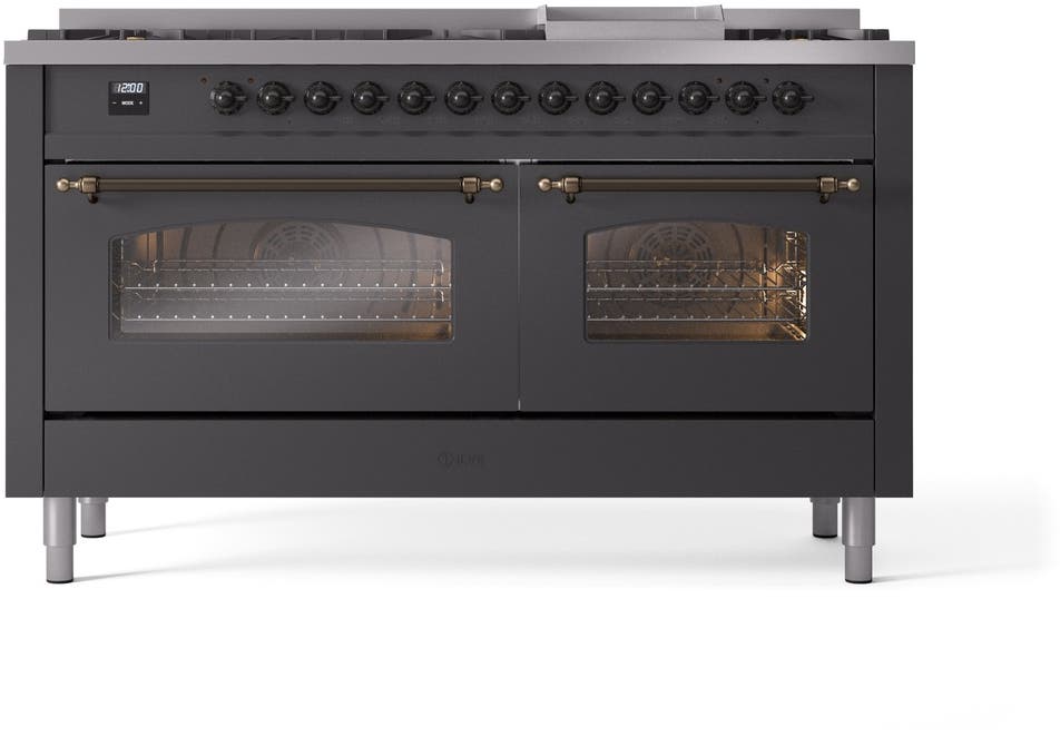 Ilve UP60FNMPMGBLP Graphite Matte With Bronze Trim, Lp