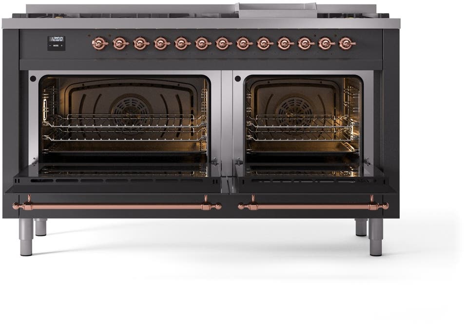 Ilve UP60FNMPMGPLP Graphite Matte With Copper Trim, Lp