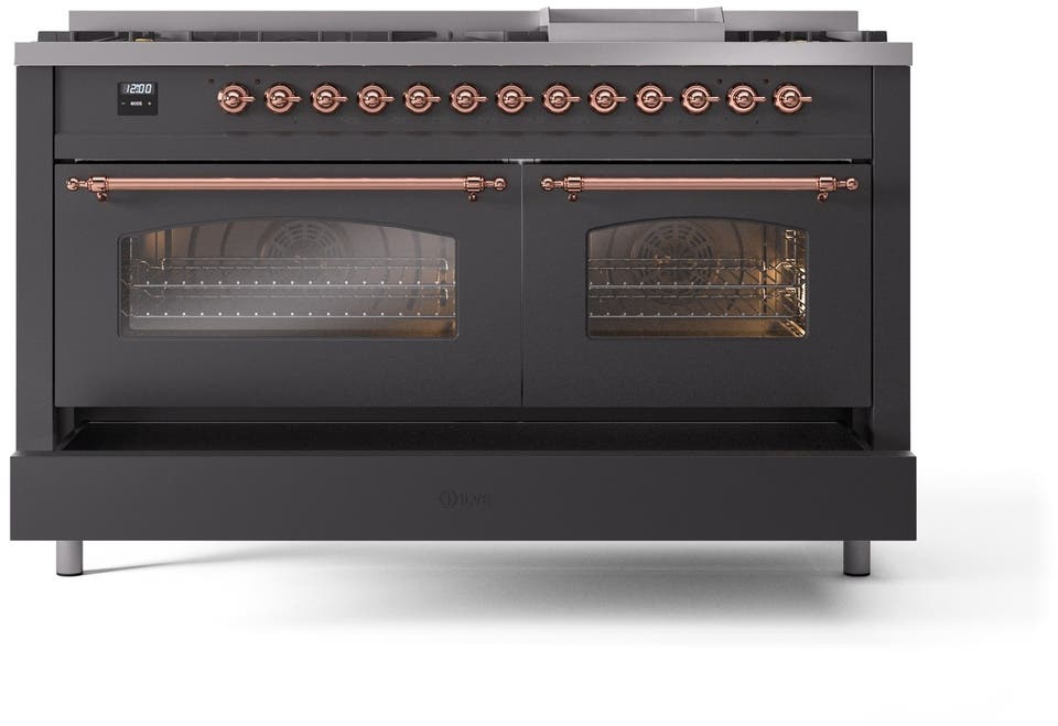 Ilve UP60FNMPMGPLP Graphite Matte With Copper Trim, Lp