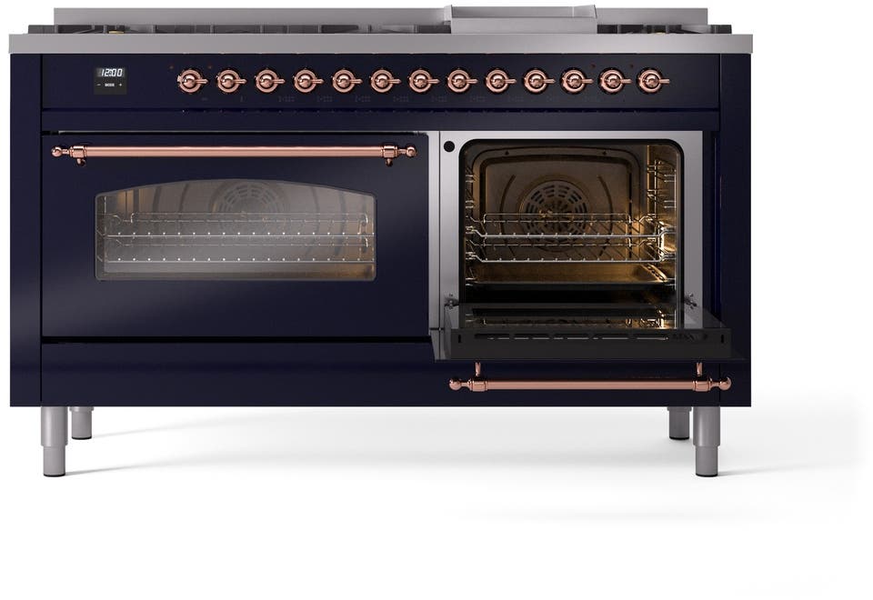 Ilve UP60FNMPMBPLP Midnight Blue With Copper Trim, Lp