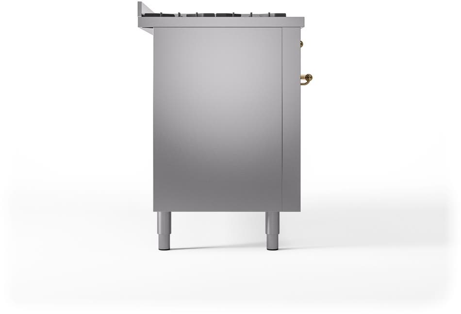 Ilve UP60FNMPSSGLP Stainless Steel, Brass Trim, Triple Glass Door