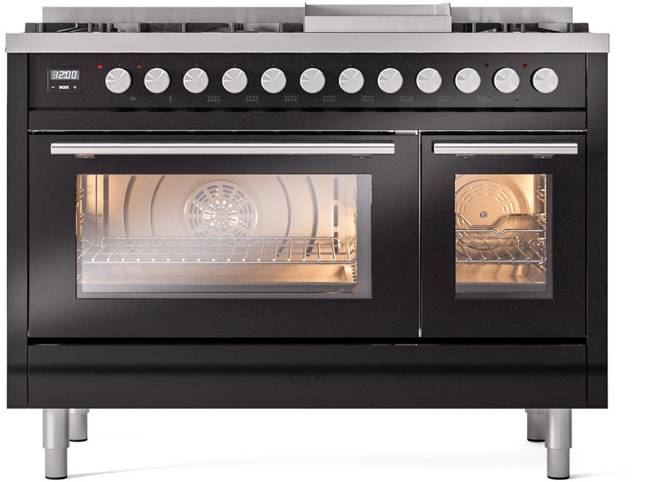 Ilve UP48FWMPBKLP Glossy Black With Satin Trim, Lp