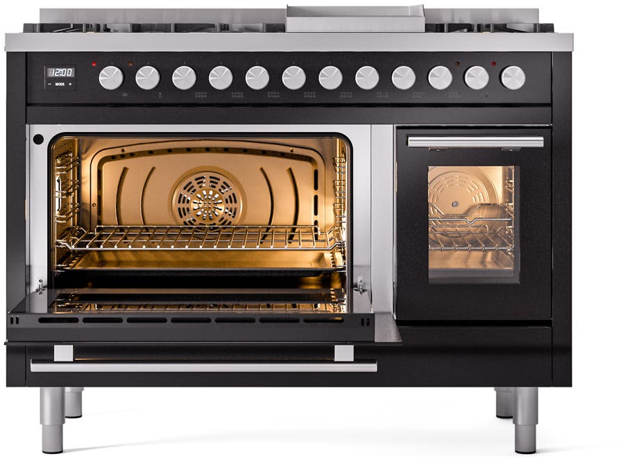 Ilve UP48FWMPBKLP Glossy Black With Satin Trim, Lp