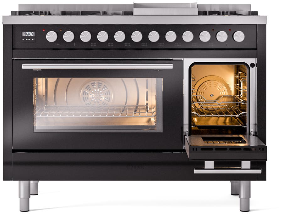 Ilve UP48FWMPBKLP Glossy Black With Satin Trim, Lp