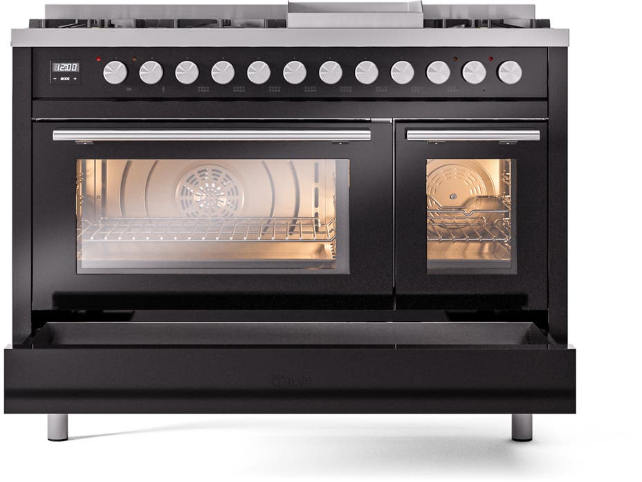 Ilve UP48FWMPBKLP Glossy Black With Satin Trim, Lp