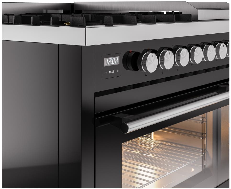 Ilve UP48FWMPBKLP Glossy Black With Satin Trim, Lp