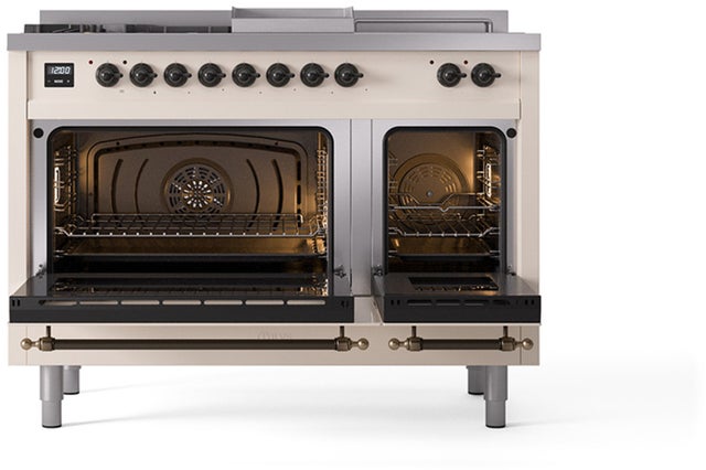 Ilve UP48FSQNMPAWB Nostalgie 48 Inch Dual Fuel Range with 5 Sealed Bu...