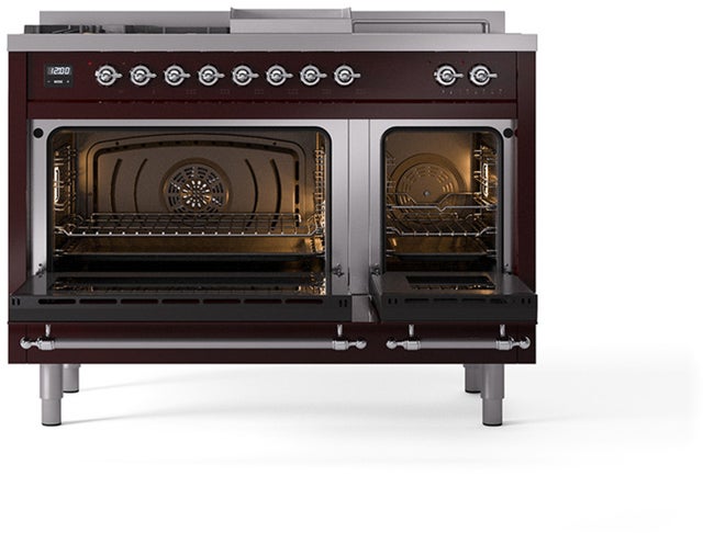 Ilve UP48FSQNMPBUC Nostalgie 48 Inch Dual Fuel Range with 5 Sealed Bu...