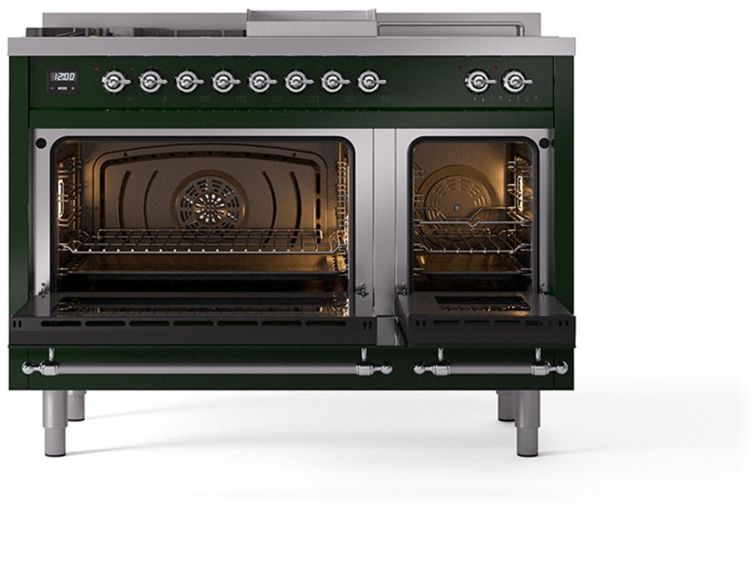 Ilve UP48FSQNMPEGC Nostalgie 48 Inch Dual Fuel Range with 5 Sealed Bu...