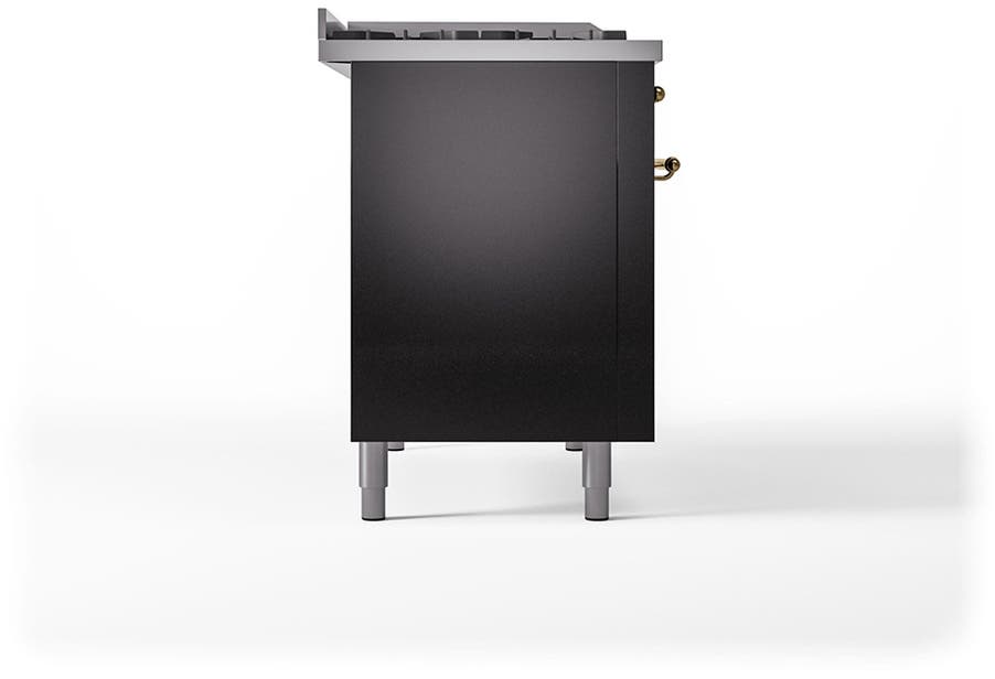 Ilve UP48FSQNMPBKG Glossy Black With Brass Trim