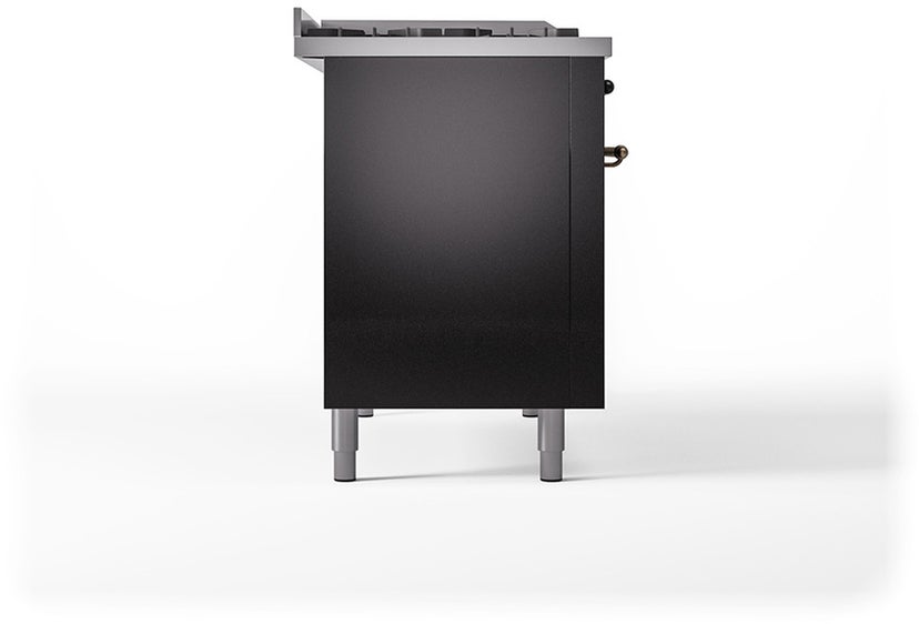 Ilve UP48FSQNMPBKB Nostalgie 48 Inch Dual Fuel Range with 5 Sealed Bu...