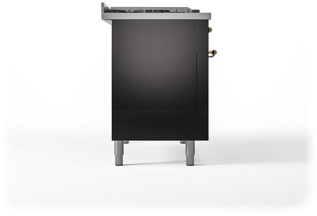 Ilve UP48FSQNMPBKGLP Nostalgie 48 Inch Dual Fuel Range with 5 Sealed Bu...