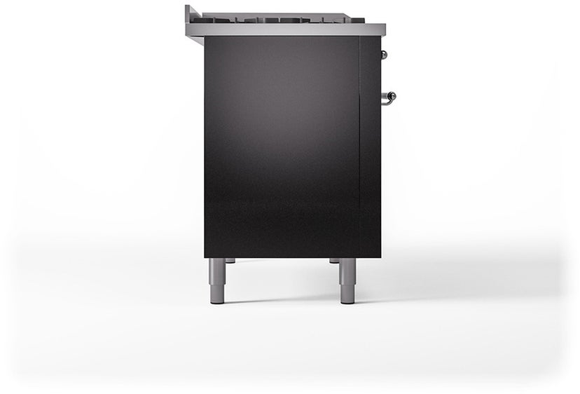 Ilve UP48FSQNMPBKC Nostalgie 48 Inch Dual Fuel Range with 5 Sealed Bu...