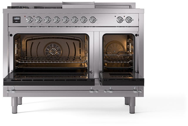 Ilve UP48FSQNMPSSC Nostalgie 48 Inch Dual Fuel Range with 5 Sealed Bu...