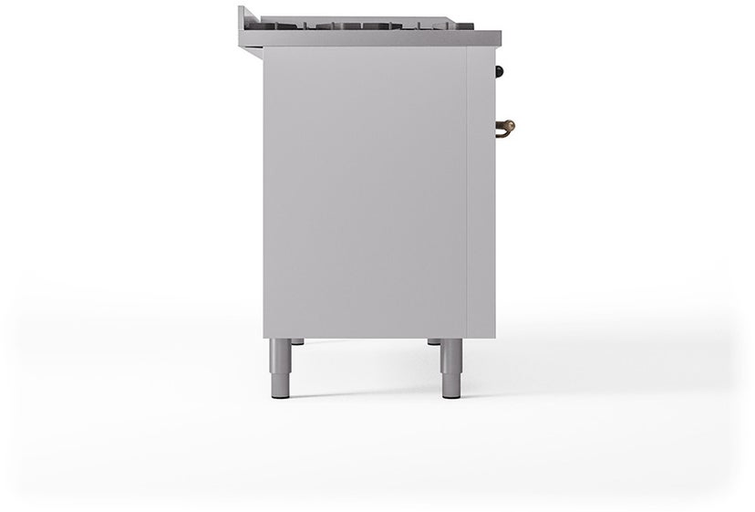 Ilve UP48FSQNMPWHBLP Nostalgie 48 Inch Dual Fuel Range with 5 Sealed Bu...