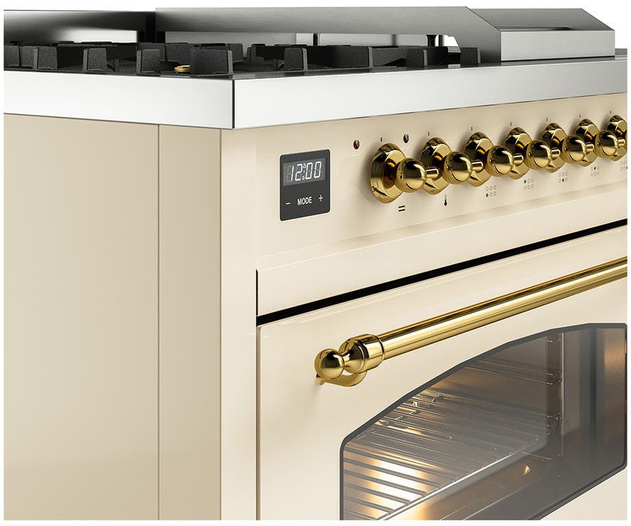 Ilve UP48FSNMPAWGLP Antique White With Brass Trim, Lp
