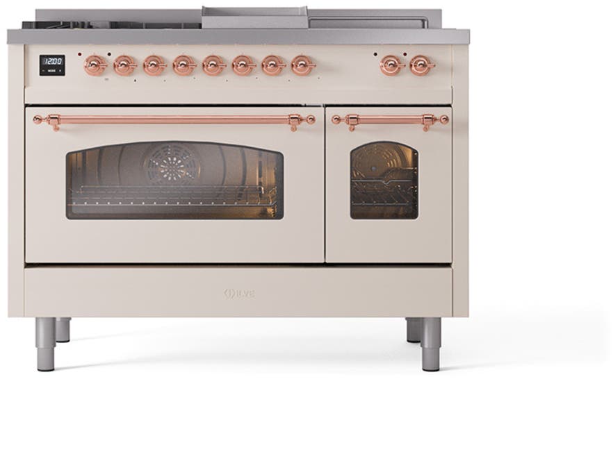 Ilve UP48FSNMPAWPLP Antique White With Copper Trim, Lp