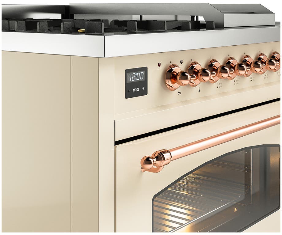 Ilve UP48FSNMPAWPLP Antique White With Copper Trim, Lp