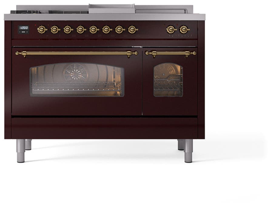 Ilve UP48FSNMPBUGLP Burgundy With Brass Trim, Lp