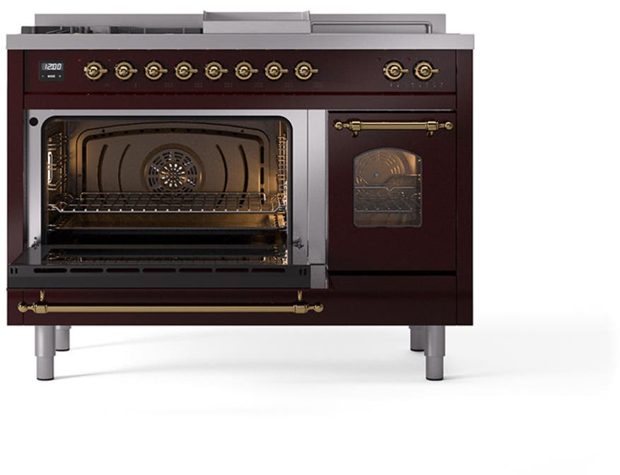 Ilve UP48FSNMPBUGLP Burgundy With Brass Trim, Lp
