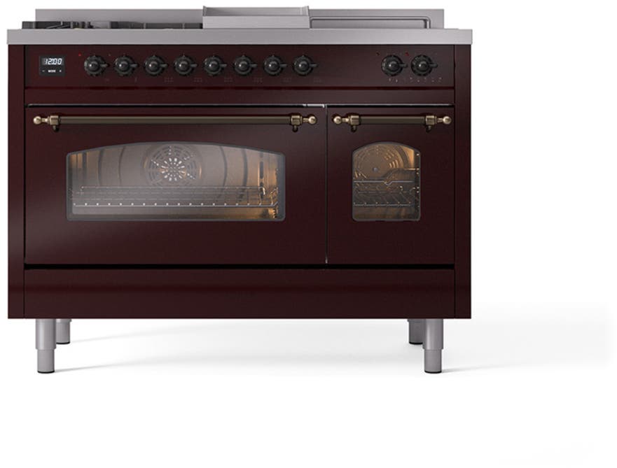 Ilve UP48FSNMPBUBLP Burgundy With Bronze Trim, Lp