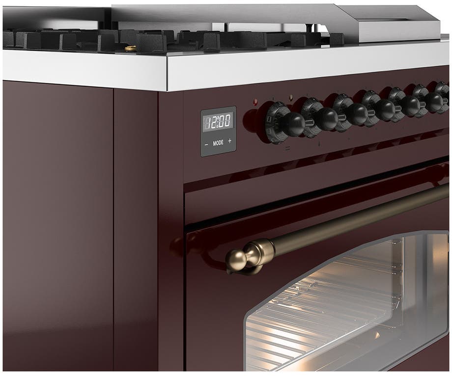 Ilve UP48FSNMPBUBLP Burgundy With Bronze Trim, Lp