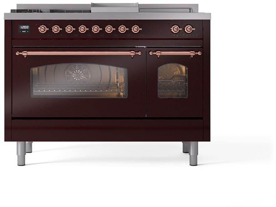 Ilve UP48FSNMPBUPLP Burgundy With Copper Trim, Lp