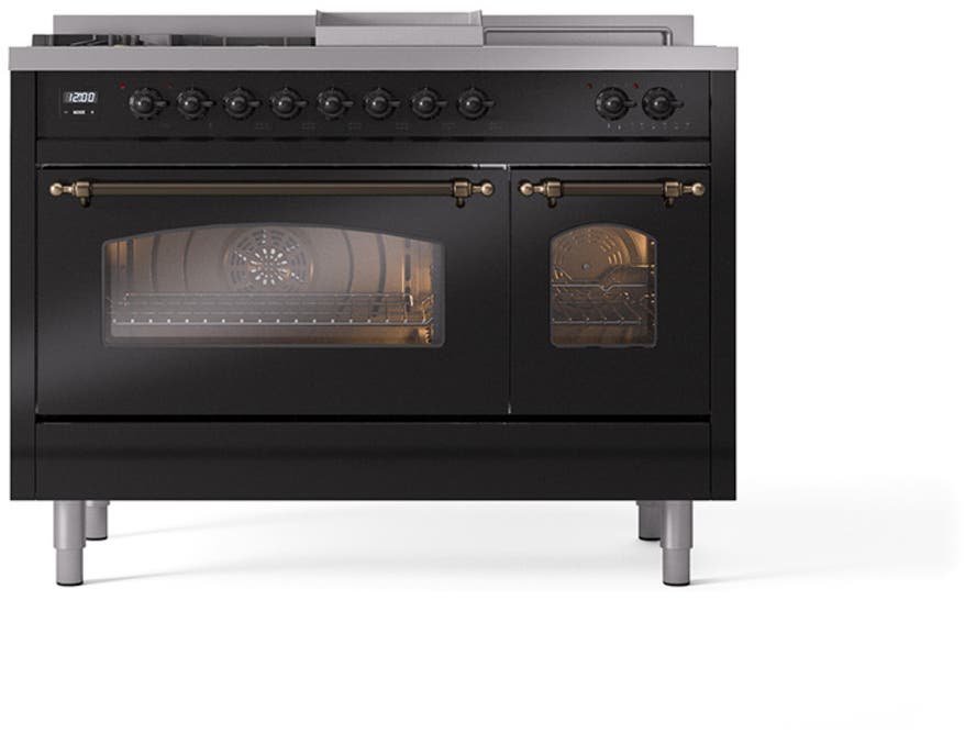 Ilve UP48FSNMPBKBLP Glossy Black With Bronze Trim, Lp