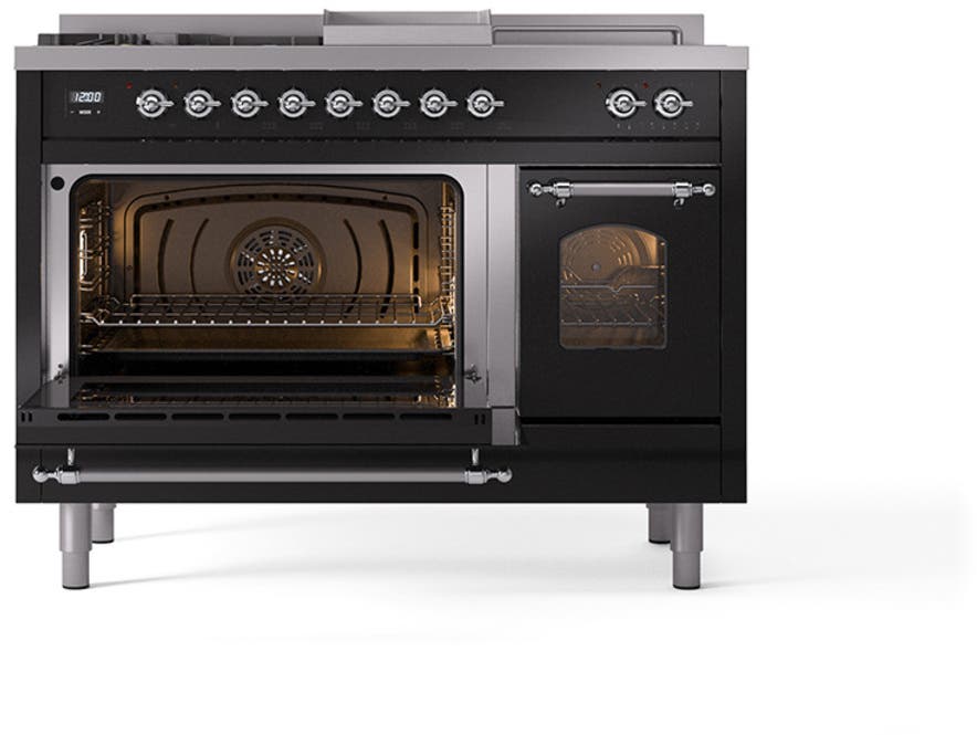 Ilve UP48FSNMPBKCLP Glossy Black With Chrome Trim, Lp