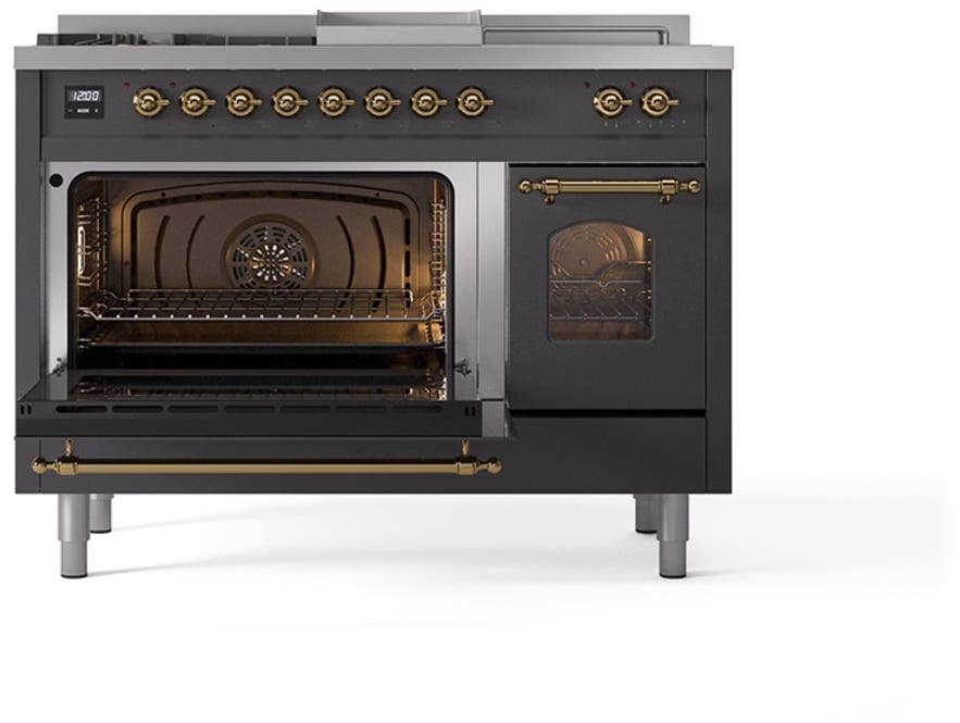 Ilve UP48FSNMPMGGLP Graphite Matte With Brass Trim, Lp