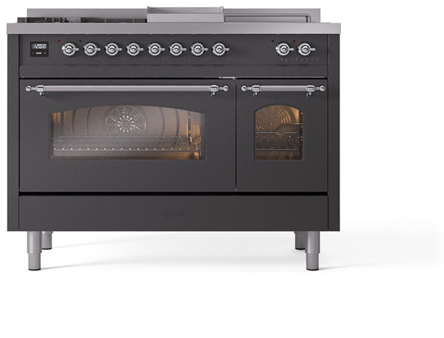 Ilve UP48FSNMPMGCLP Graphite Matte With Chrome Trim, Lp