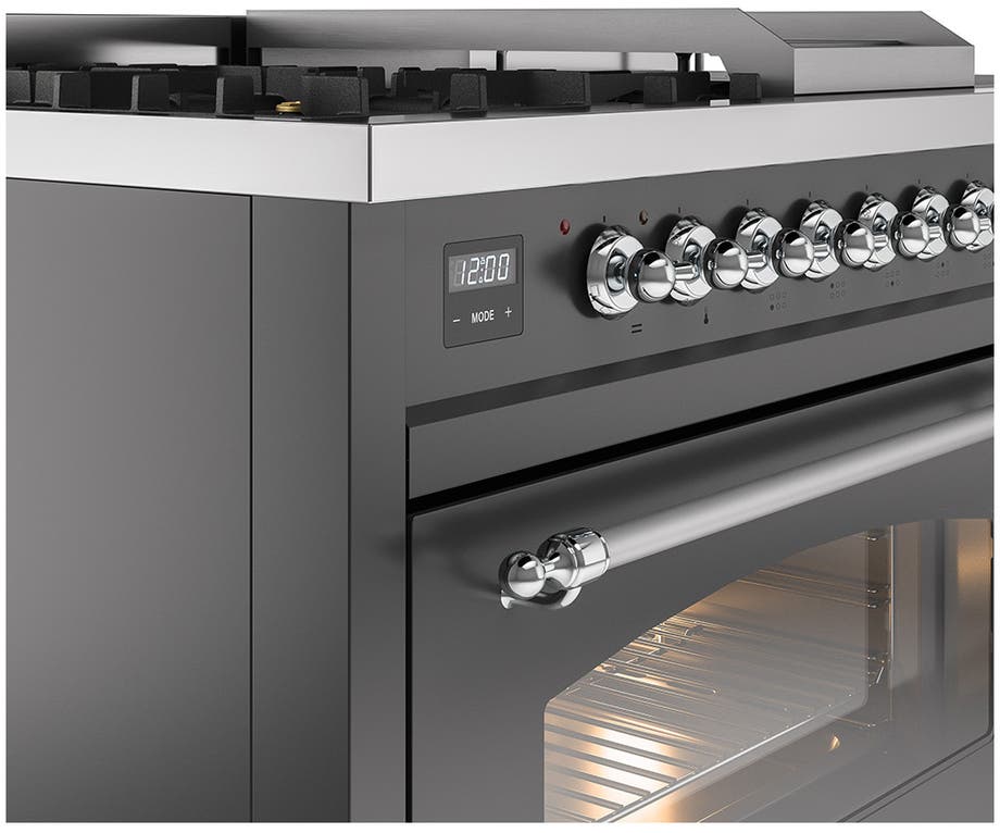Ilve UP48FSNMPMGCLP Graphite Matte With Chrome Trim, Lp
