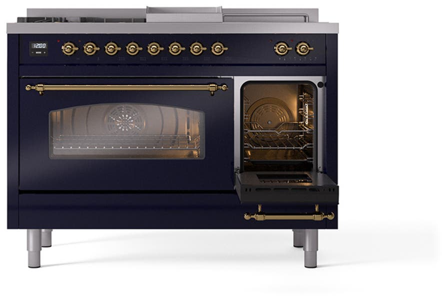 Ilve UP48FSNMPMBGLP Midnight Blue With Brass Trim, Lp