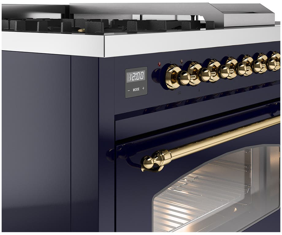 Ilve UP48FSNMPMBGLP Midnight Blue With Brass Trim, Lp