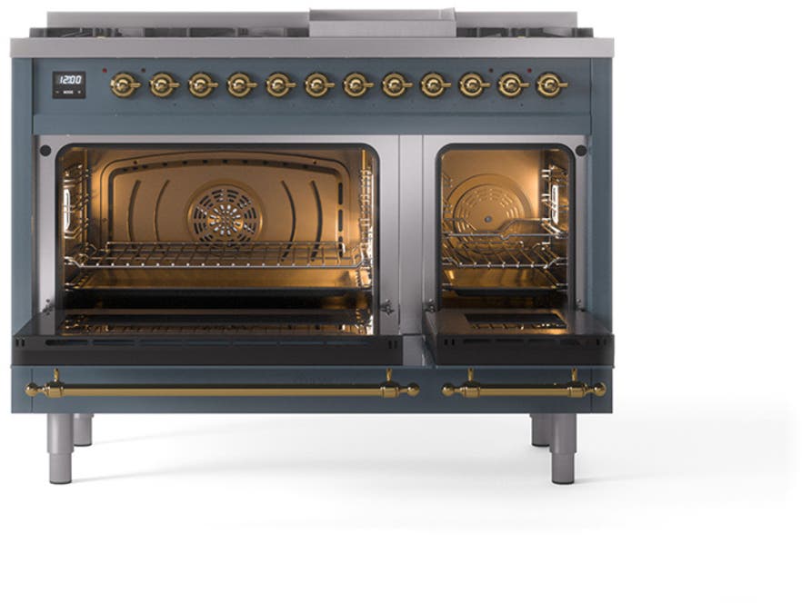 Ilve UP48FQNMPBGGLP Blue Grey With Brass Trim, Lp