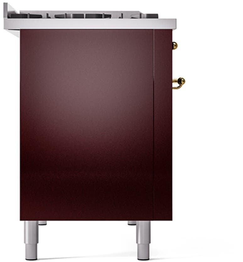 Ilve UP48FQNMPBUGLP Burgundy With Brass Trim, Lp