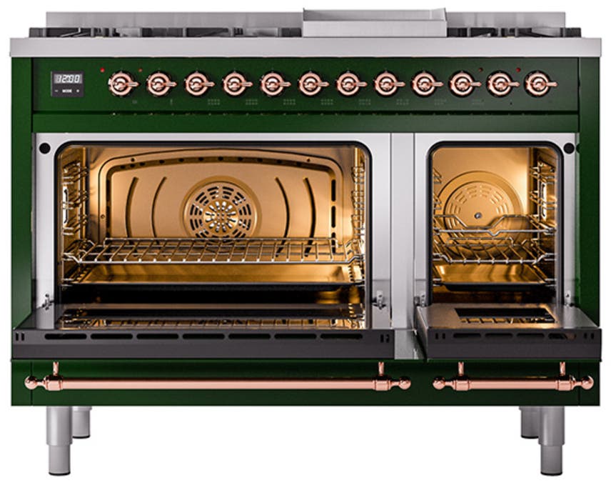 Ilve UP48FQNMPEGPLP Emerald Green With Copper Trim, Lp