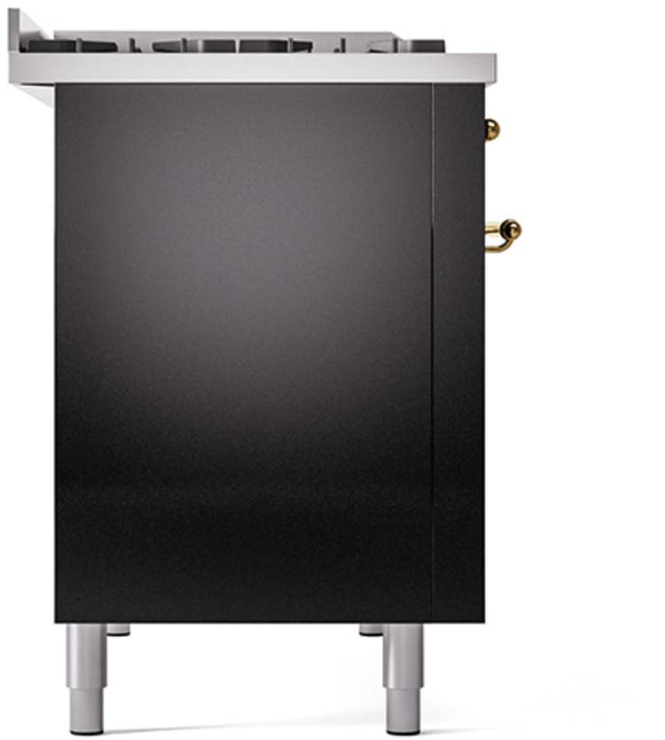 Ilve UP48FQNMPBKGLP Glossy Black With Brass Trim, Lp