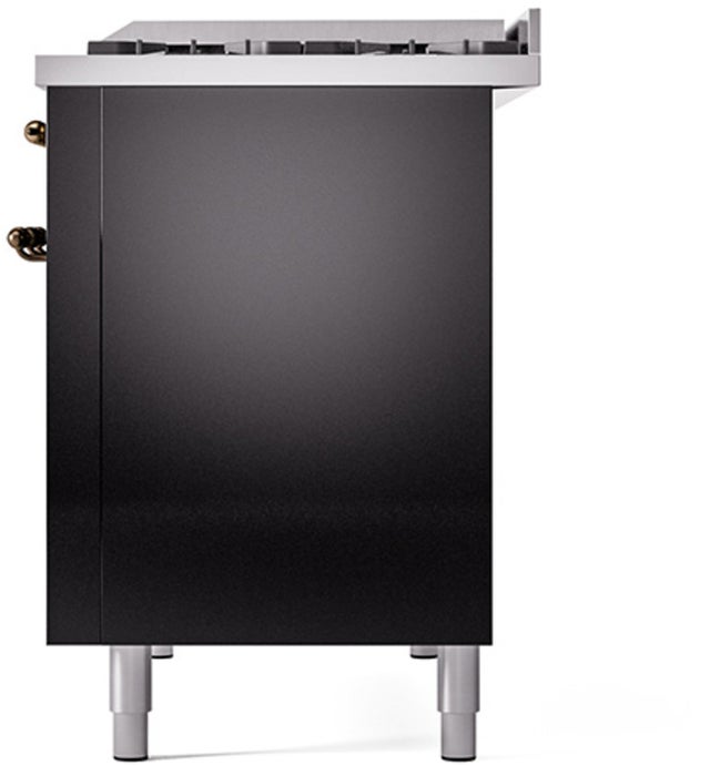 Ilve UP48FQNMPBKBLP Nostalgie 48 Inch Dual Fuel Range with 8 Sealed Bu...