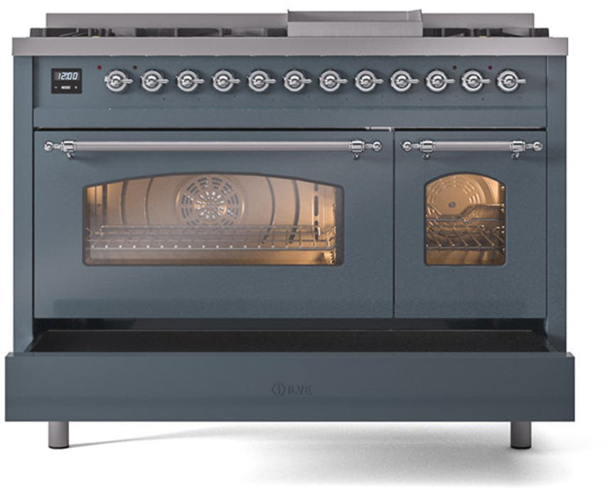Ilve UP48FNMPBGCLP Blue Grey With Chrome Trim, Lp