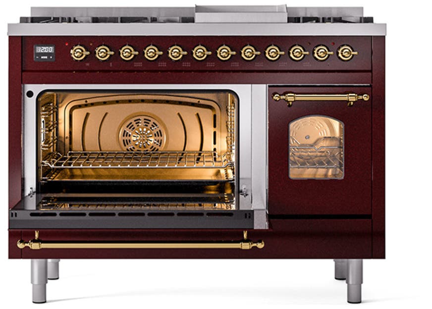Ilve UP48FNMPBUGLP Burgundy With Brass Trim, Lp
