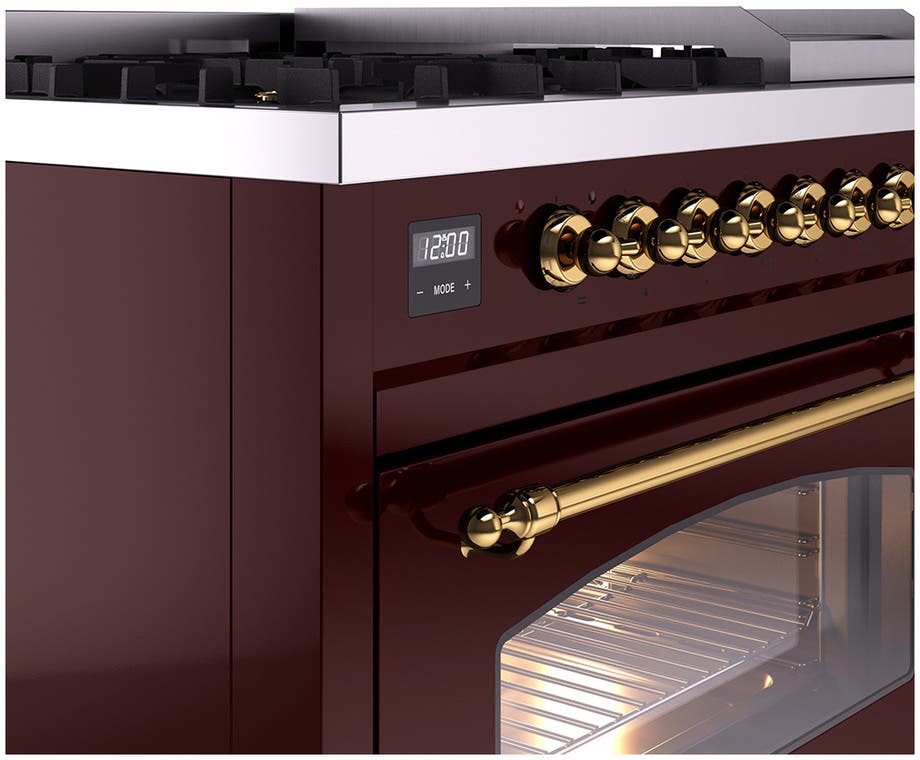 Ilve UP48FNMPBUGLP Burgundy With Brass Trim, Lp