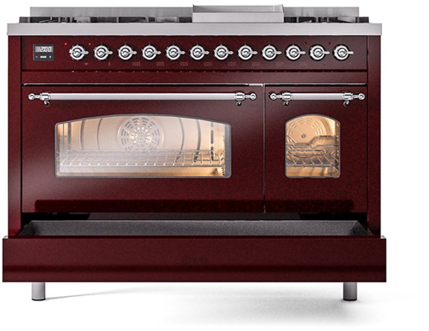 Ilve UP48FNMPBUCLP Burgundy With Chrome Trim, Lp