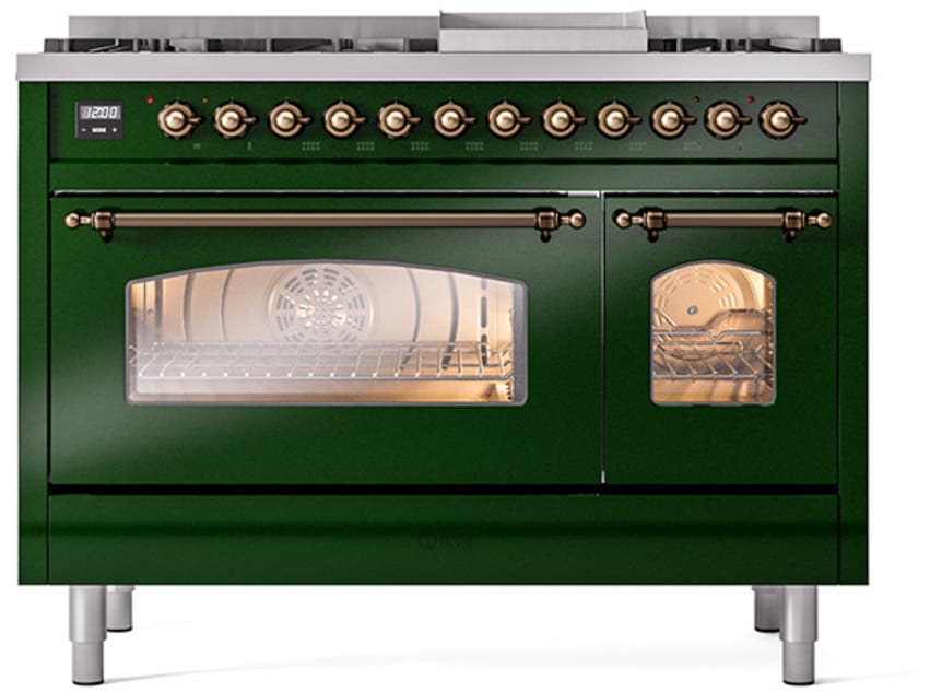 Ilve UP48FNMPEGBLP Emerald Green With Bronze Trim, Lp